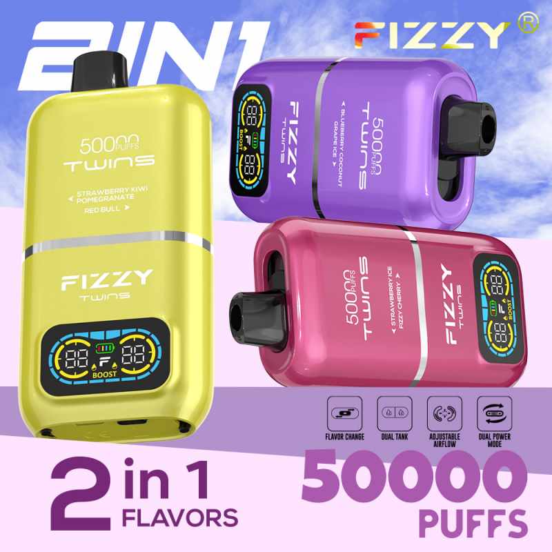 Fizzy Twins 50000 Puffs Dual Flavors
