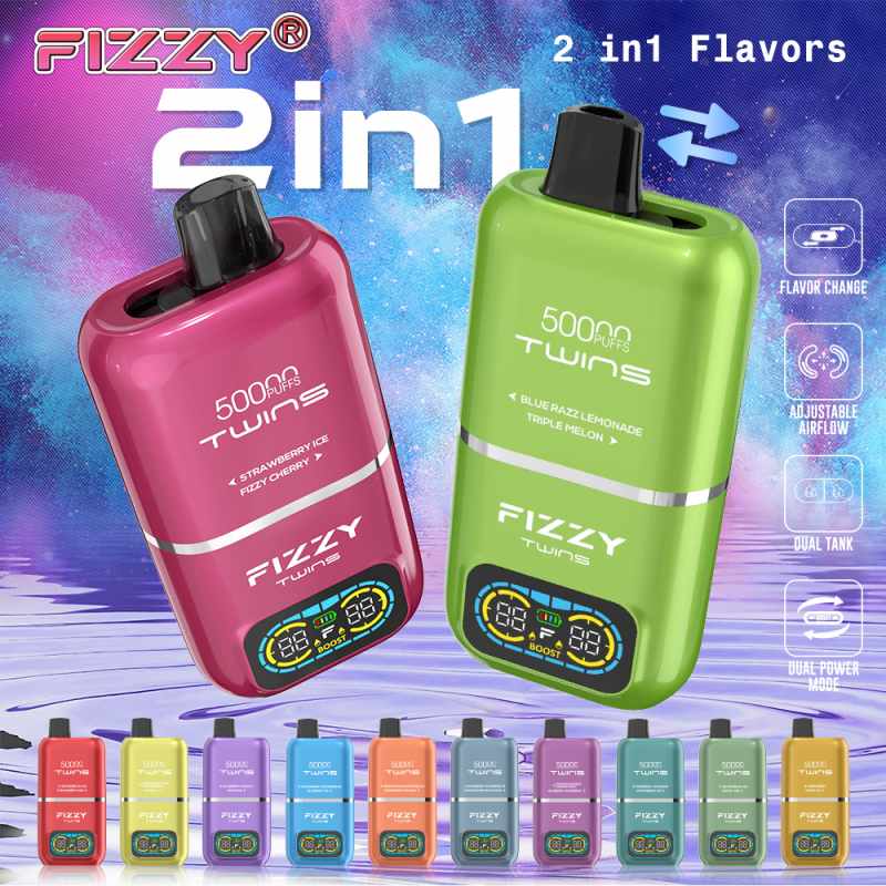 Fizzy Twins 50000 Puffs Dual Flavors