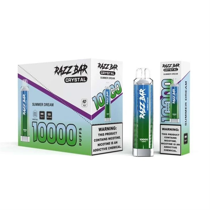 Razz Bar Crystal 10000 Puffs Nic 0